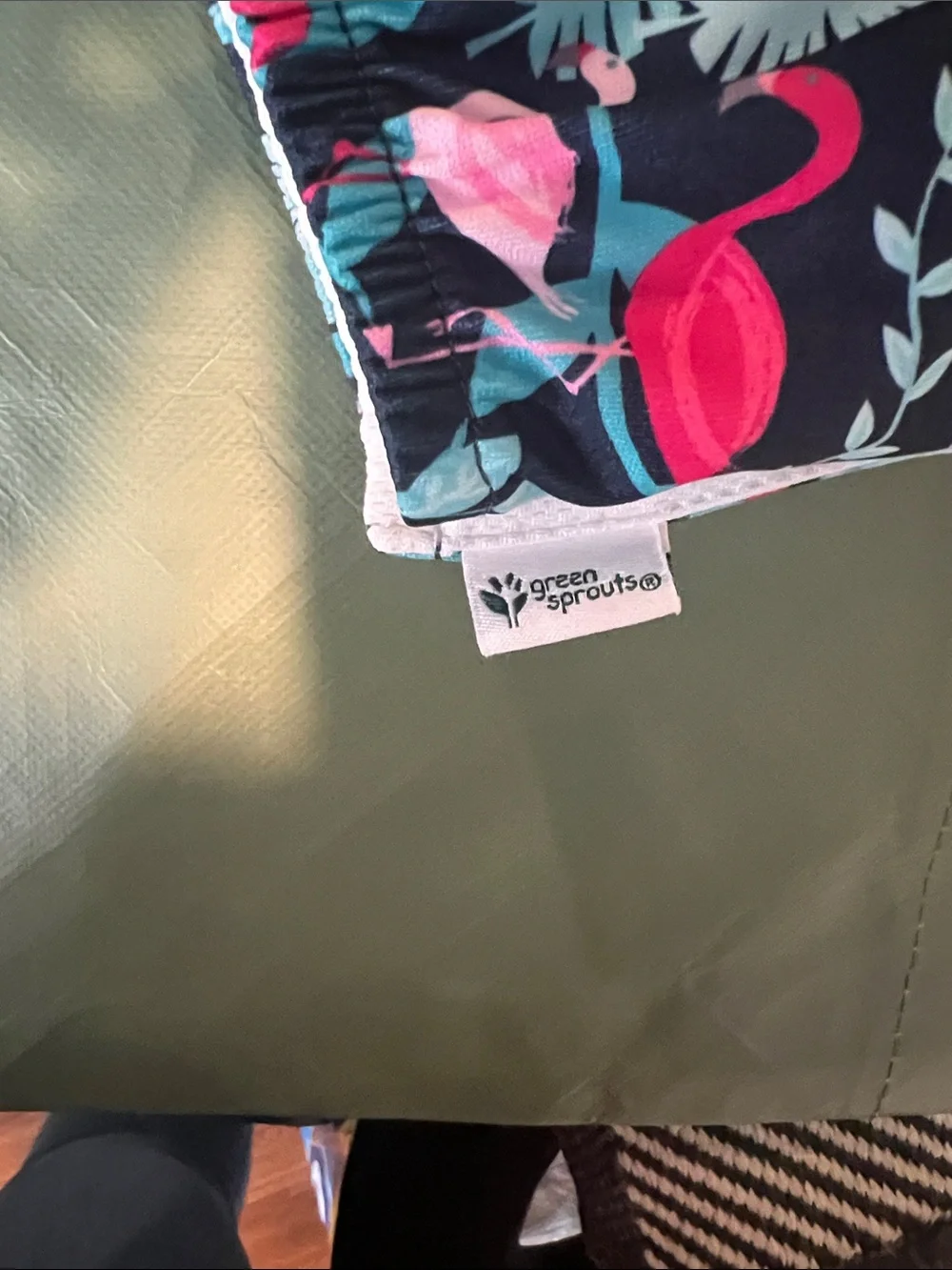 Sweet Pea Navy Swim Diaper Cover with Pink & Teal Flamingos